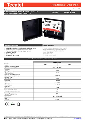 Tecatel amp-lte405 F - Amplificatore manico 40 dB