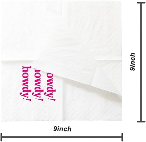 Miniatura 9 de SharkBliss Howdy Servilletas de cóctel, Howdy Servilletas de cóctel de papel para vaquera occidental disco Last Rodeo Nashville despedida de soltera