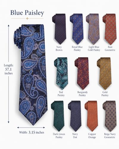 Image of WeiShang Neckties for Men, Classic Formal Tie