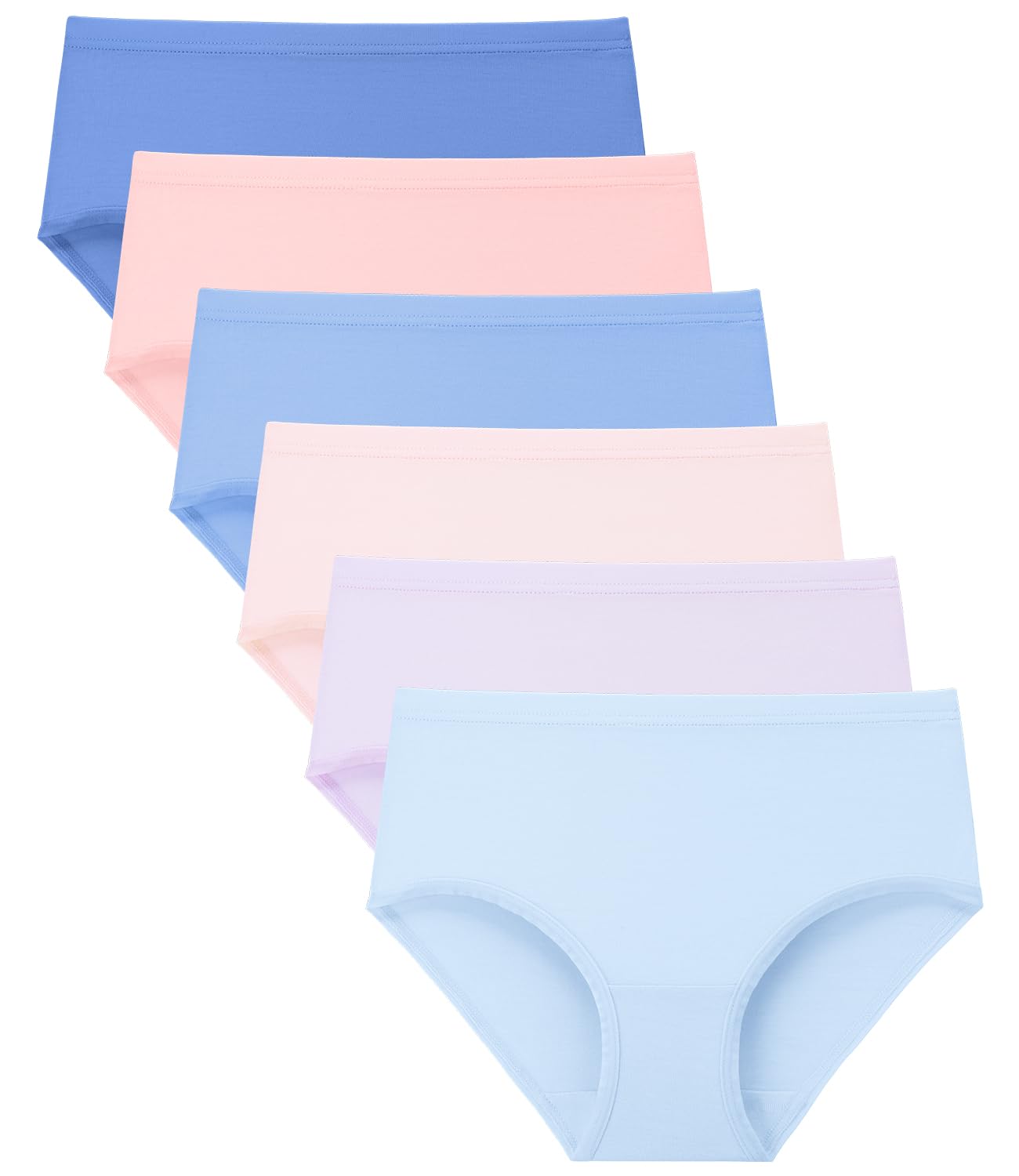 BAMBOO COOL Girls Underwear Breathable Moisture-Wicking 6-14Y Panties Lightweight Soft Sensory Friendly Briefs 6 Pack