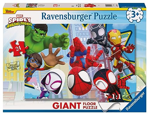 Ravensburger Marvel Spiderman Spidey & His Amazing Friends 24 Piece Giant Floor Jigsaw Puzzle for Kids Age 3 Years Up