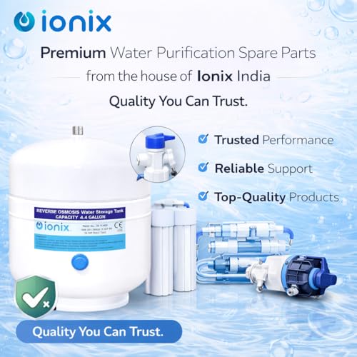 Image of IONIX Ro Stainless steel 304 Pre-Pressurized Metal pressure tank with tank valve, 4.4 gallons capacity, Healthy water for your family, Used by Top indian brands, Ro Metal Pressure Tank