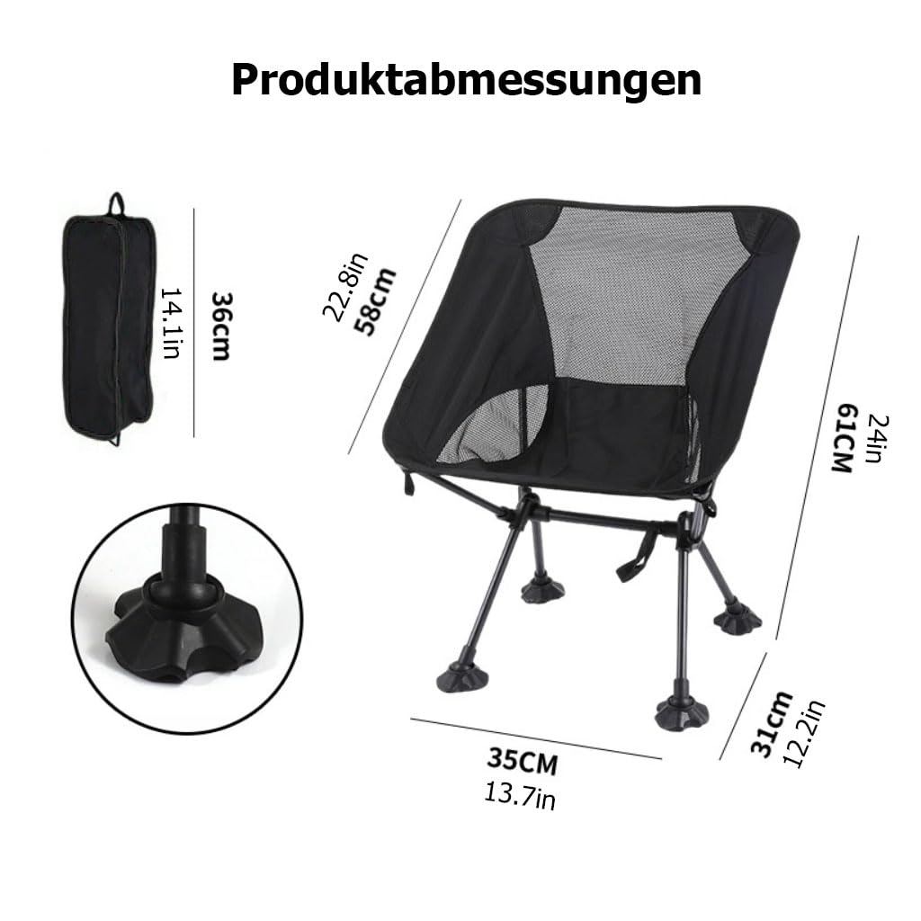 Campingstuhl Faltbar mit Netzgewebe, Niedriger & Hochlehner Strandliege Klappbar Leicht, Outdoor Klappstuhl Camping Stuhl für Picknick Balkon