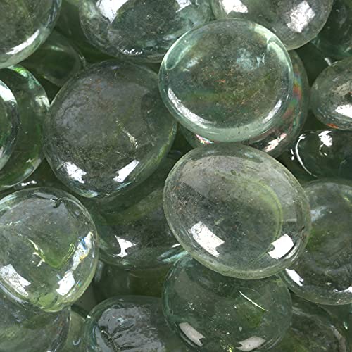 Image of Color Stone Decorative Shiny Glossy Flower Glass Pebbles for Vase Fillers Plant Pots Home Table Garden & Outdoor Decoration (Transparent Green 4Kg)