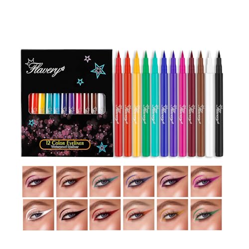 Set de 12 delineadores líquidos de colores neón