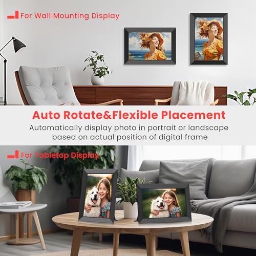 Frameo 10.1 Inch Digital Picture Frame, Smart WiFi Electronic Photo Frame with HD IPS Touch Screen Slideshow Display 32GB Memory Auto-Rotate Wall Mount, Share Photos/Videos from Phone by Frameo App – Image 6