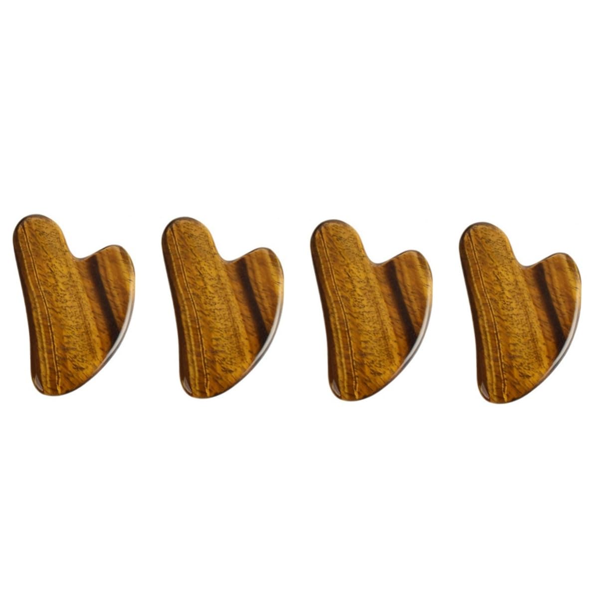 Gatuida 4 Pezzi Guasha Gua Sha Massage Board Raschiatura Board Per Strumento Di Massaggio Del Viso Marrone Chiaro