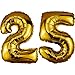 Produktbild DekoRex Folienballon Gold 40cm Geburtstag Jubiläum Hochzeit Deko (Zahl 25)