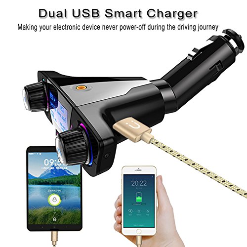 Jinserta E3181FM Bluetooth Fm Transmitter Handfrees-Calling Radio Adapter Car Kit With Dual Usb Port Mp3 Player Support Tf Card Usb Flash Drive thumb #3