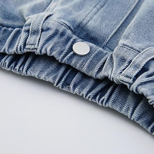 Girl Heart Print 𝐘2K Denim Pants Elastic High Waist Wide Leg Jeans Kids Straight Casual Loose Trousers with Pockets4