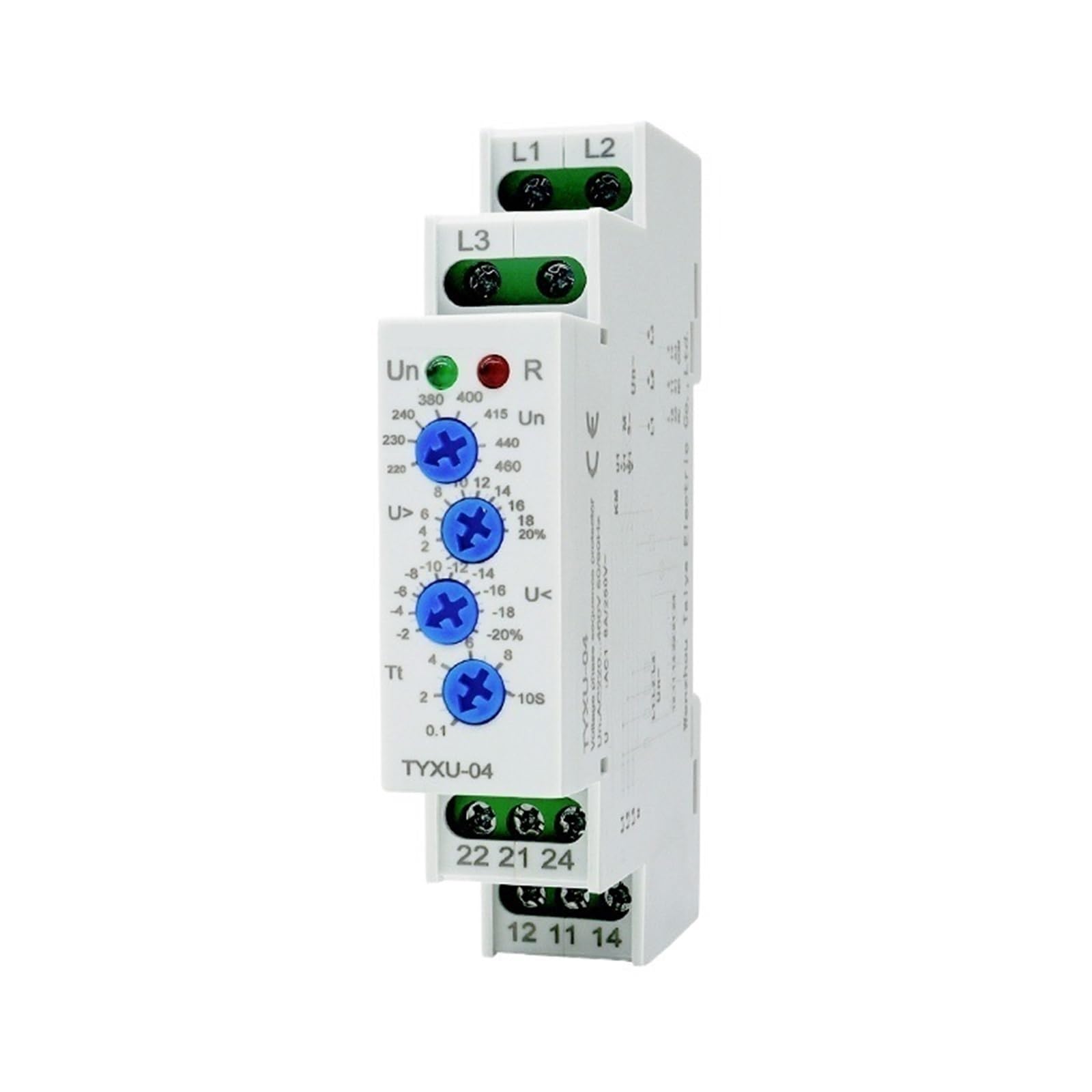 Relé de control de voltaje TYXU-04 trifásico con protección para fallos de secuencia M460 6