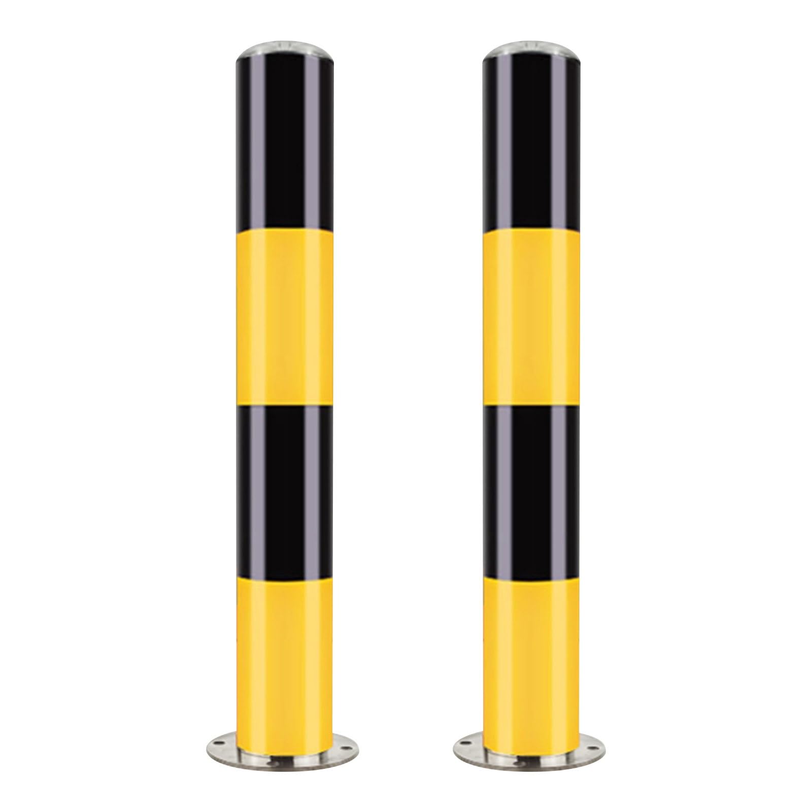 GTHTUHFD Set Of 4 Heavy Duty Black Safety Bollards - Driveway Parking Lot Ber Poles For Traffic Control & Road Safety - 75Cm X 7.6Cm,Black (2pcs)-75 * 7.6cm