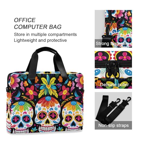 Maletín portátil para laptop con diseño Sugar Skull miniatura 5