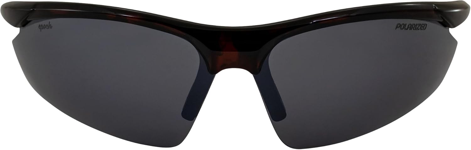 Epoch Eyewear Cadence Sport Sunglasses with Tortoise Frame and Polarized Super-Hydrophobic Smoke Lens