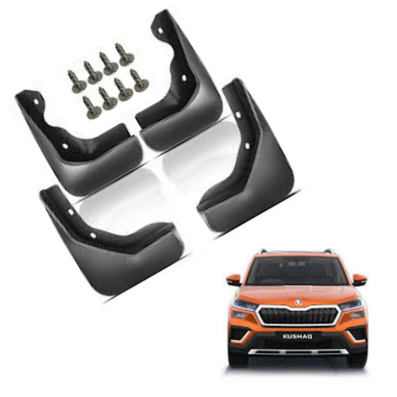 Autokaar OE Type/Box Type Car Mud Flap for Skoda Kushaq, Black