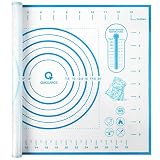 Silicone Pastry Mat with Measurement, Kids Rolling Mat for Fondant, Rolling Dough, Pie Crust, Pizza