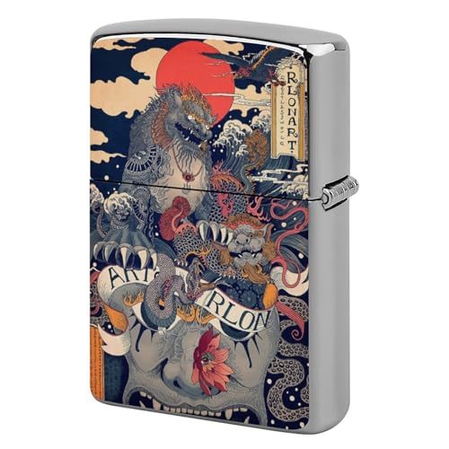 ライターケース ZIPPO/ジッポー兼用ケース 浮世絵 和風 和柄 ジッポライターカバー 互換性のある 軽量 おしゃれ 両面プリント メンズ レディース 贈り物