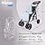 4 Wheel Double Pet Stroller for Dogs and Cats, Great for Twin or Multiple pet Travel (Silver Grey)