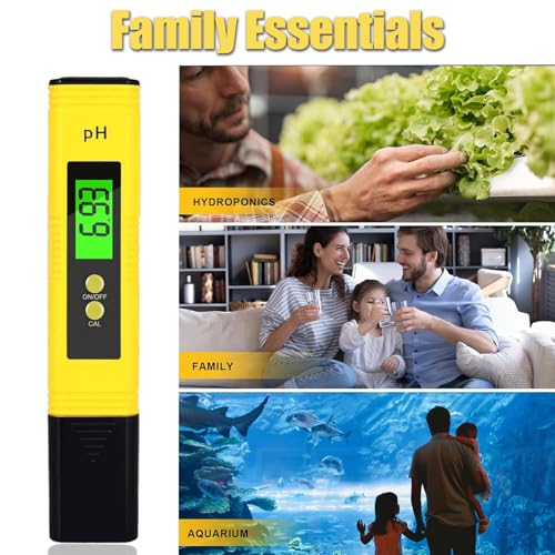 PH Messgerät, PH Meter mit LCD Anzeige, pH Tester Digital Wasserqualität Tester für Aquarium, Pools, Trinkwasser, Schwimmbad Wassertester