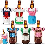 SEPGLITTER 6Pcs Oktoberfest Can Cooler Sleeves, Bavarian Cold Drinks Beer Covers Can Bottle Thermocoolers Beverage Cooler Sleeves for Oktoberfest Party Favors Couples Lover Gift Decorations Supplies