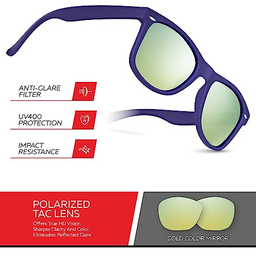 Image of Retro Rewind Polarized Sunglasses for Women Men - UV400 Classic Square Vintage Shades Trendy Unisex Sun Glasses