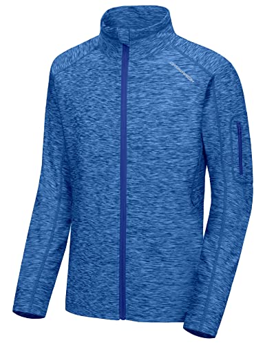 Dasawamedh Men's Running Sport Track Jacket Full Zip Workout Athletic Fitness Jackets for Training Imperial Blue Heather S