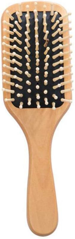 Ellepigy Natural Bamboo Hair Brush Detangling Massage Anti-Static Hair Comb Wooden Bristle Cushioned Organic Hairbrush, Black