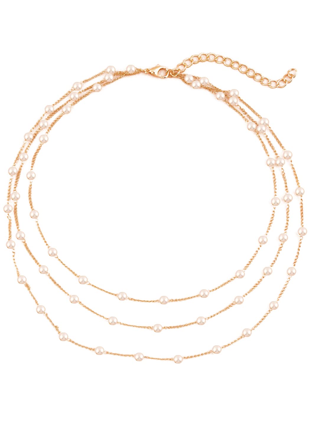 OOMPH Jewellery Gold Tone White Pearls Multi Layered Multi-Strand Fashion Necklaces for Women & Girls (B09P18B99X) Amazon Price History, Amazon Price Tracker