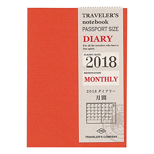 MIDORI Traveler's Notebook Refill 2018 MONTHLY (Passport Size)