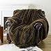 BATTILO HOME Luxury Fluffy Olive Green Faux Fur Throw Blanket, Cozy Warm Fur Blanket for Couch, Sofa, Chair, Bed, Plush Fuzzy Fur Throws with Long Pile, 50