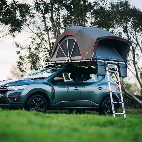 OEX Vertex Lite 130 Roof Tent with Integrated Foam Mattress & Foldaway Ladder, 2 Man, Darkened Bedroom, Panoramic Windows, High Compatibility, Car, Vehicle, Camping & Travelling, 6000mm HH, Grey - Image 6