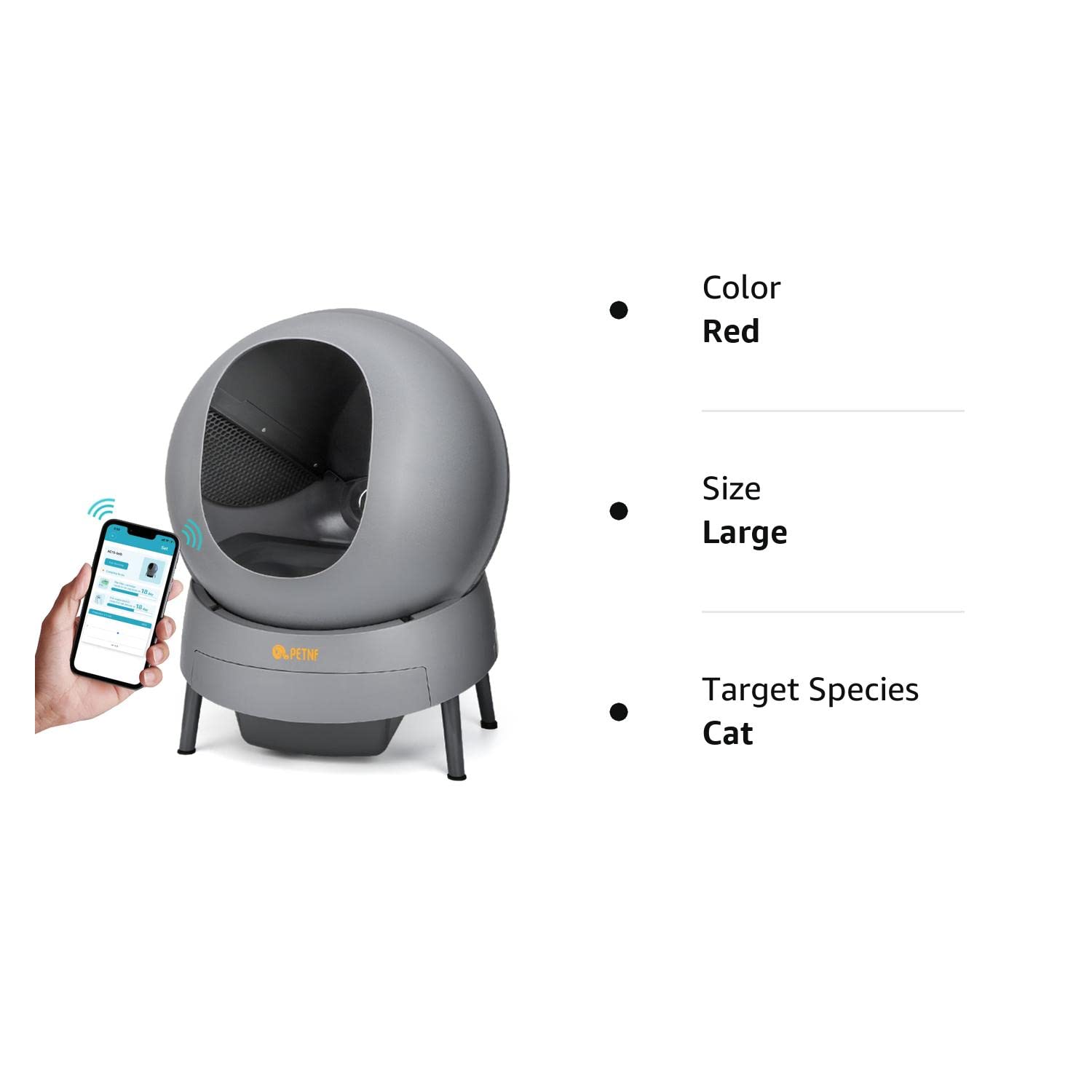 PETNF Self Cleaning Cat Litter Box with App,No More Scooping Automatic