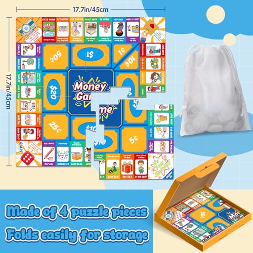 Juego educativo de mesa para niños con dinero y matemáticas miniatura 6