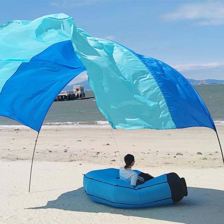 Tenda Da Spiaggia Pop Up 3.4x3.4m | Protezione UPF80+ | 4 Pali Alluminio | Portatile Per Picnic Campeggio - Foto 4