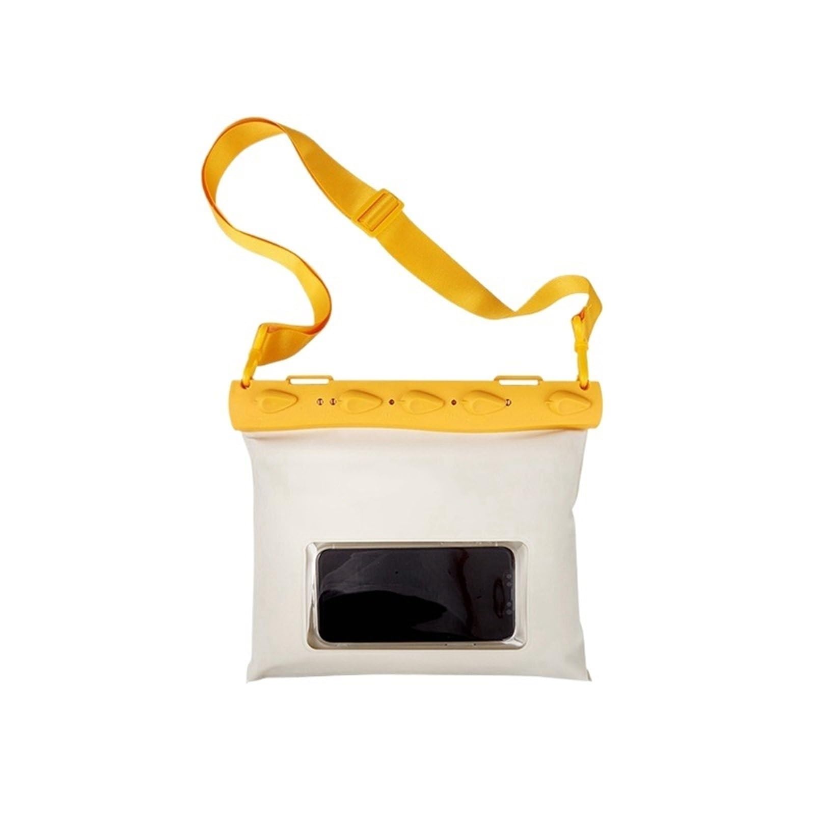 Borsa Nuoto Borsa da viaggio impermeabile con touch screen, per immersioni, nuoto, parco acquatico, sorgenti termali, spiaggia, viaggio, tracolla, marsupio(Small Yellow)