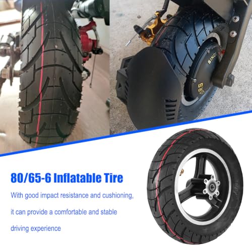 80/65-6 Scooter Tire with Hub 10" Road Rubber Outer Tyre for Nanrobot Joyor Zero for Electric Scooter E-Bike Mini Motor Dirt Pit Bike Motorized Air Cushion Plates Balanced Driving Bicycle by CMIYETO - Image 4