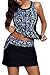 AlvaQ Women Raceback 2018 Two Piece Tankini Push Up Bathing Suit 2 Piece Balck Plus Size XL
