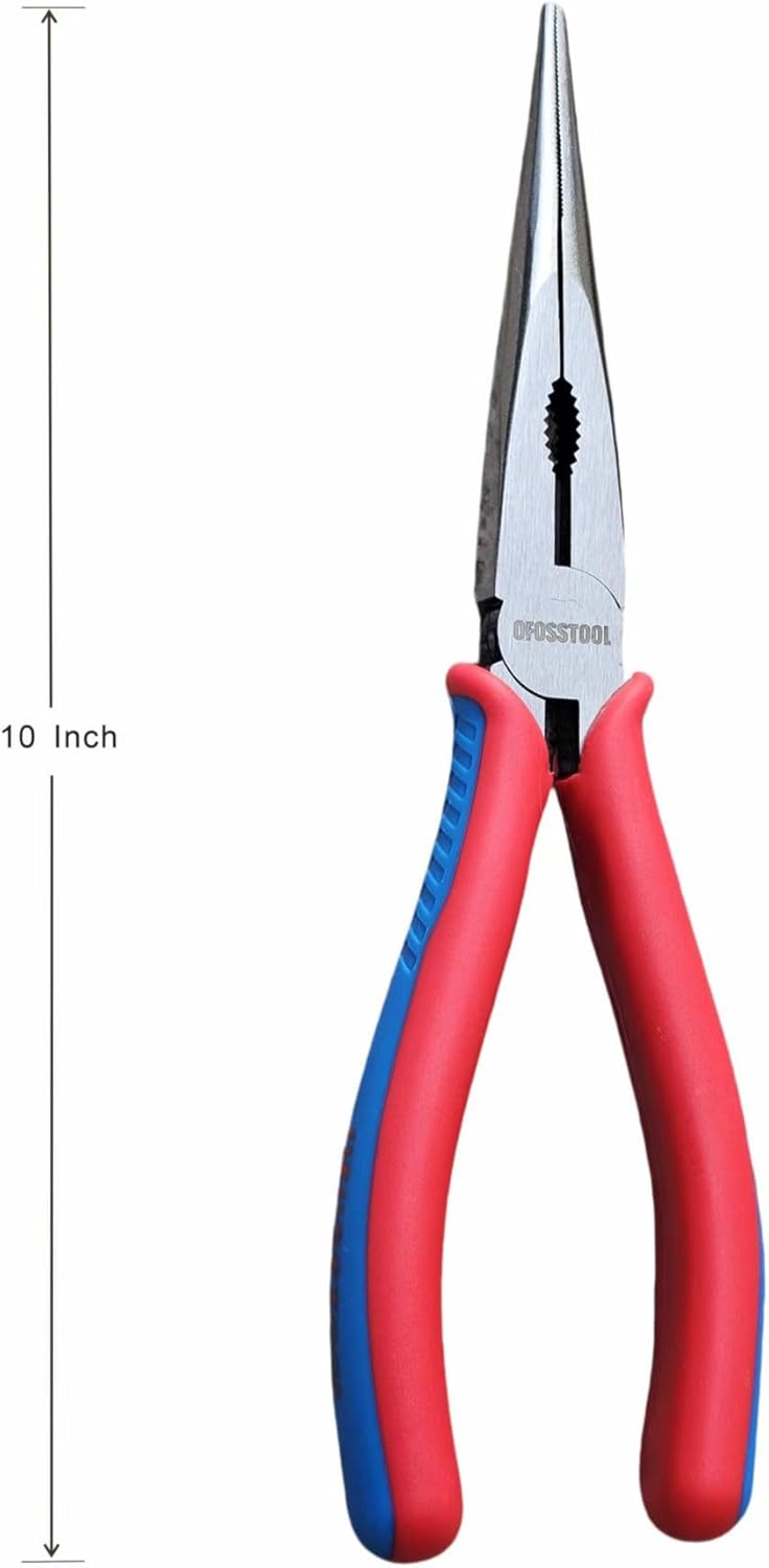 OFOSSTOOL 3PC Pliers Set ，Pliers Tool Set Including（7 "diagonal- pliers, 10" long Nose plier, 10 "Push lock pump plier） for Plumbing, Automotive，DIY and home