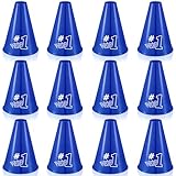 Halloscume 12 Pcs Cheer Megaphone We're #1 Cheers Party Noisemaker Plastic Megaphone for Cheerleader Cheerleading Party Favors Sports Match Outdoor Activities