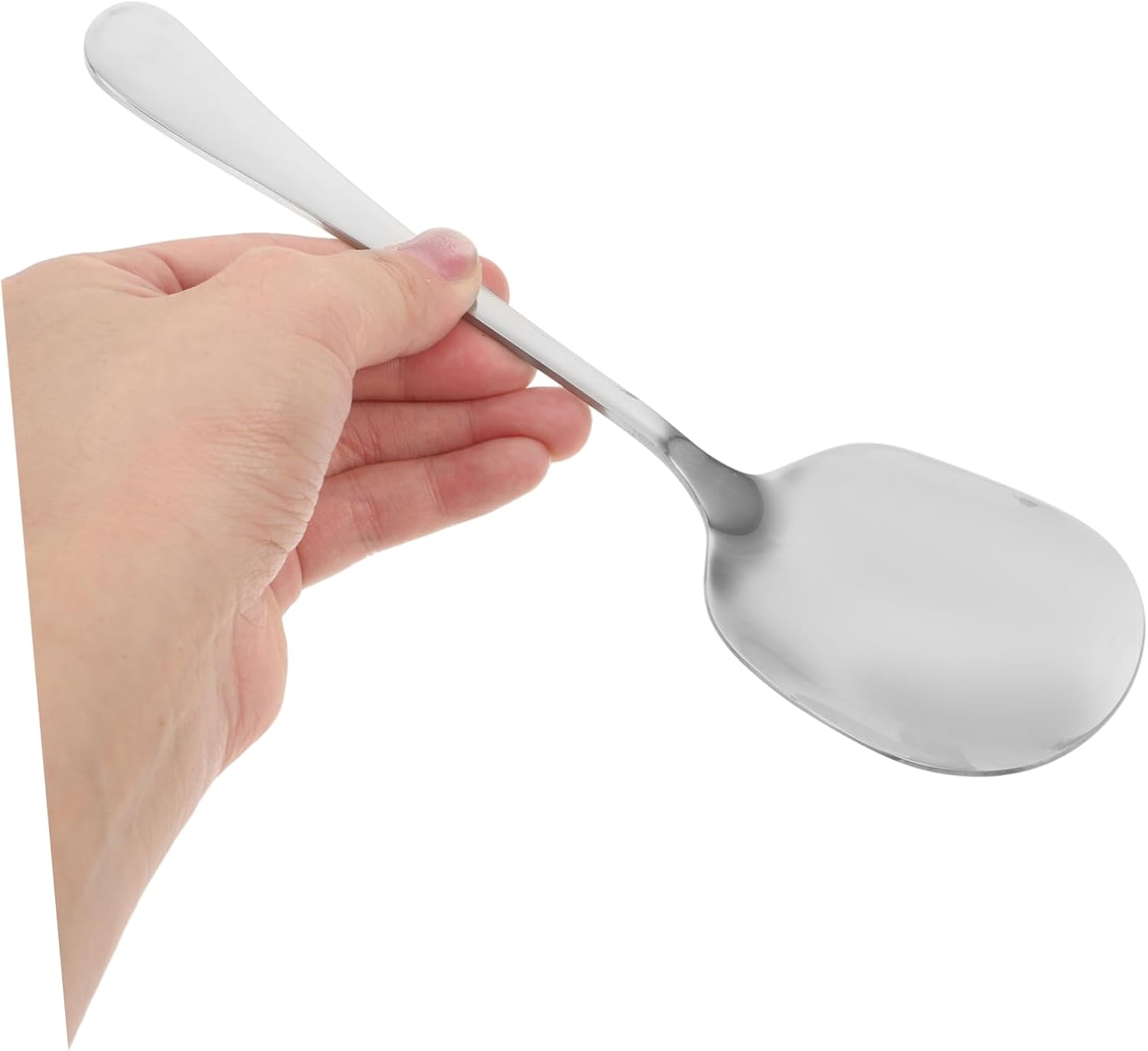 Holibanna 6pcs Large Stainless Steel Serving Spoons Soup Ladle Utensils Dishwasher Safe Silverware for Parties Catering Kitchen Banquets