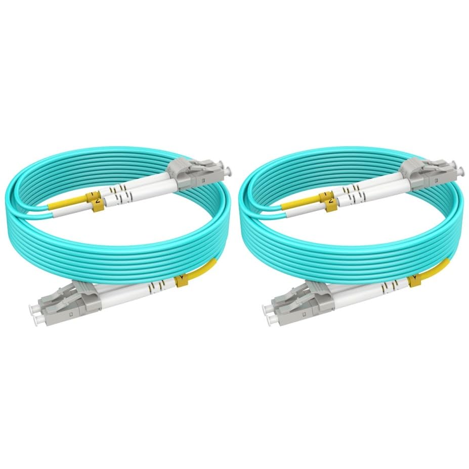 40m(130ft) OM4 LC LC Fiber Patch Cables MMF Multimode, Options 0.2m~153m, Fiber Optical Cable Duplex, 50/125μm 40G/100G LSZH (2pack) 𝙍𝙖𝙢𝙗𝙤𝘾𝙖𝙗𝙡𝙚𝙨