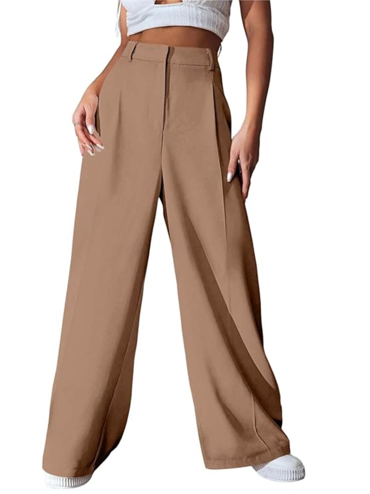 savayo Women’s High-Waist Flared Formal Pants – Korean Fashion Wide-Leg Trousers for Work, College, and Parties | Available in Multicolors | Comfortable-picture-40