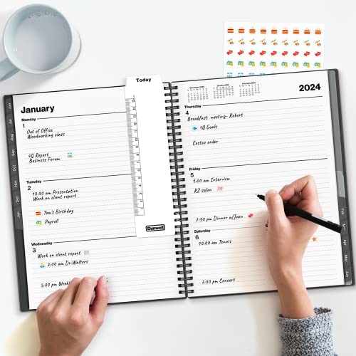Dunwell Weekly Monthly Planner 2023-2024 (Gray) - 8.5 X 11 Large Academic Planner Notebook, Use Now To June 2024, Spiral Bound Weekly Planner Calendar With Tabs And Bookmark, Daily Schedule Planner #TOP5
