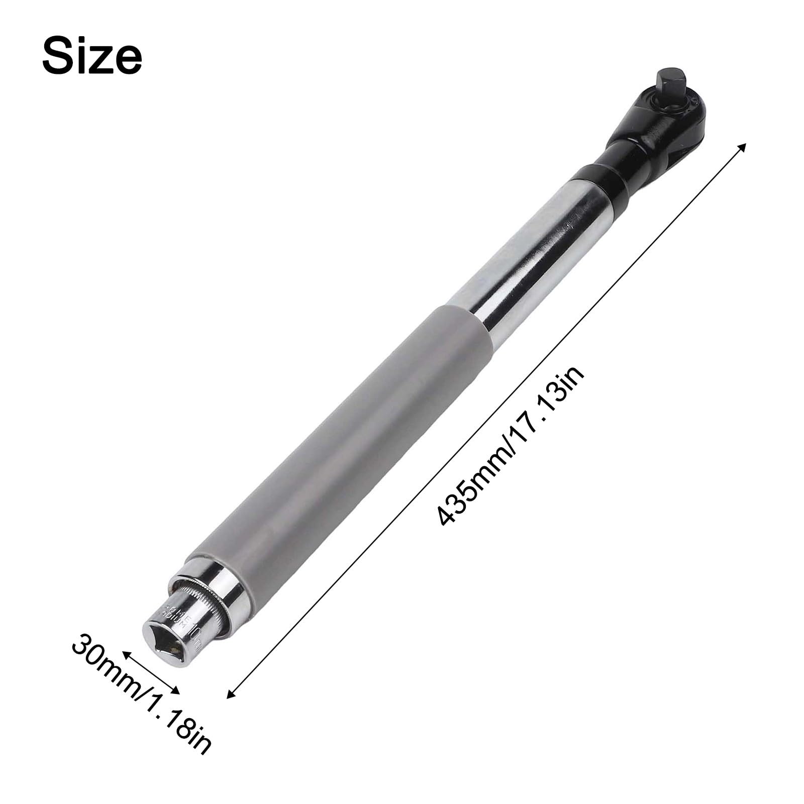 ZYWUOY Chiave a mano automatica, estensore per chiave dinamometrica ad alta coppia, utensile a bussola a cambio rapido, design sottile per spazi ristretti, 45-80 kg, in acciaio cromato, impugnatura