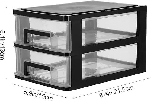 Miniatura 3 de Tofficu Torre de almacenamiento de plástico con 3 cajones, gabinete de almacenamiento multifuncional con cajones transparentes, estuche organizador