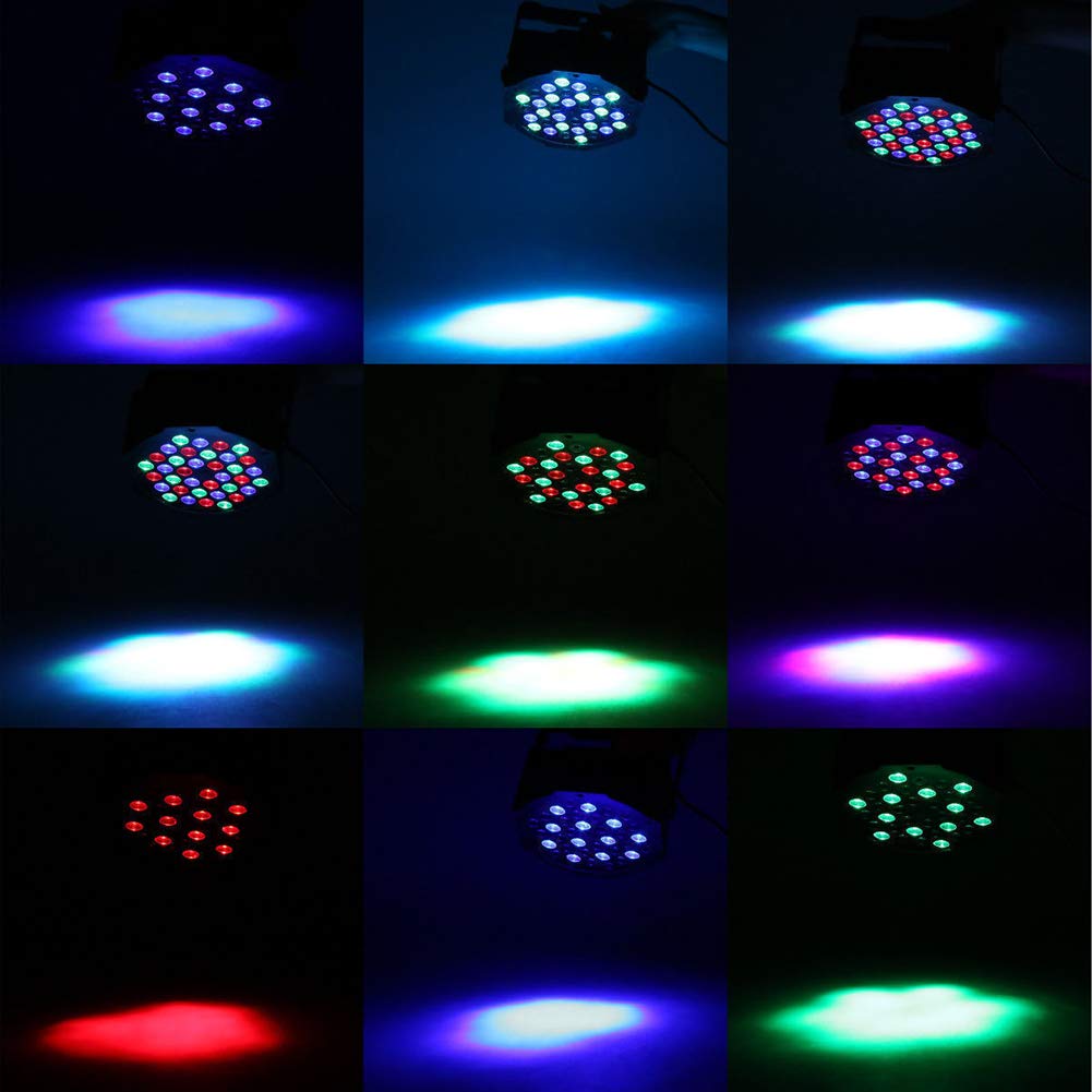 RGB Par LED, UKing 72W Scène de Éclairage 36 LED Lumière de Scène 7 Modes avec Télécommande DMX512 Effet de Lumière Sono pour Disco DJ Soirée Anniversaire Mariage
