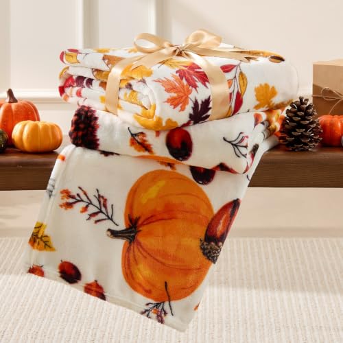 Image of BEDELITE Fleece Blanket Soft Fall Throw for Couch Autumn Leaves 50 inchx60 inch | Ultra Soft Fleece, Plush Microfiber, Lightweight Warmth, Thanksgiving Gift, Fall Home Decor, Machine Washable, Couch Sofa Bed