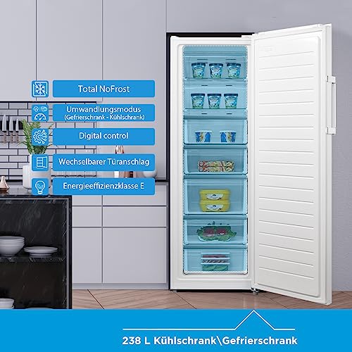 Image of Midea MDRU333FZE01 Freezer /Fridge /238L /172.2 cm High /NoFrost /Flexible Fridge and Freezer Function /Super Cool /Large Compartments /Zero Clearance /Easy Open Handle /Interchangeable Door Hinge /White