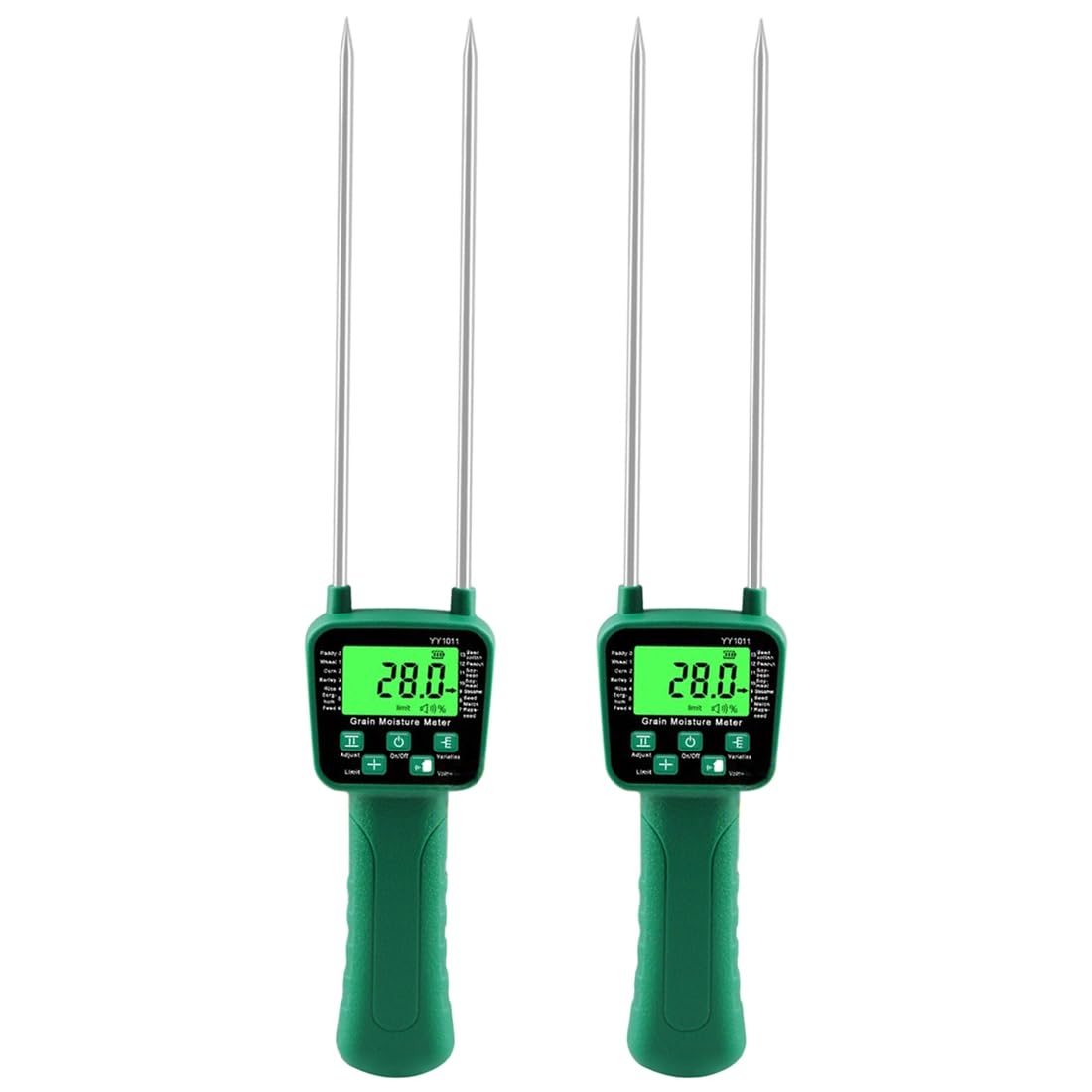 2 Stück Digitaler Kornfeuchtemesser YY-1011 Hygrometer für 14 Pflanzenarten Einschließlich Mais, Weizen, Erdnüsse Usw.