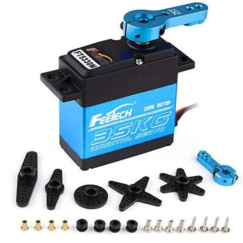 35KG Digital Servo Full Metal Gear High Torque Waterproof with 25T Servo Arm for RC Car Robot Control Angle 180